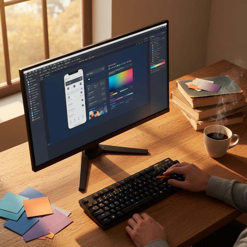 Farvetemperatur i UI design: Hvordan varm og kold belysning påvirker brugeroplevelsen